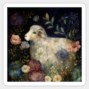 Sheep , Watercolor Farm Animals Sticker